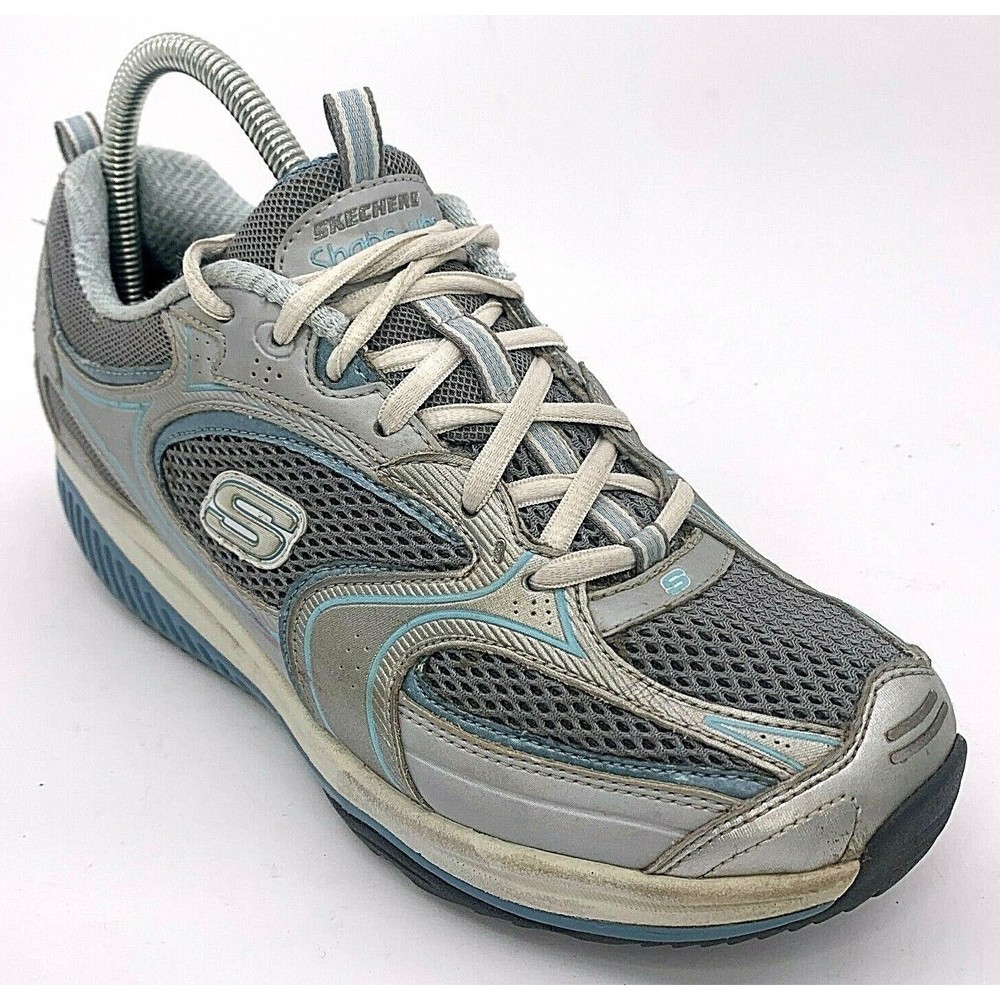 Skechers Womens Shape Ups Toning Shoes Sneakers 11806 Gray Blue Size 9 US